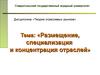 Дисциплина «Теория отраслевых рынков». Тема: «Размещение, специализация и концентрация отраслей»