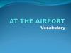 At the airport. Vocabulary