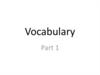 Vocabulary