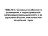 Основные особенности размещения и территориальной организации промышленности и ее отраслей в России