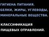 Гигиена питания. Белки, жиры, углеводы, минеральные вещества. Классификация пищевых отравлений