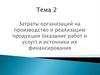 Затраты организаций на производство и реализацию продукции (оказание работ и услуг) и источники их финансирования