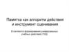 Памятка, как алгоритм действия и инструмент оценивания уровня образовательных достижений учащегося