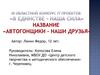 Третий областной конкурс IT проектов «В единстве наша сила». Автогонщики наши друзья