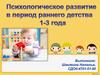 Психологическое развитие в период раннего детства 1-3 года