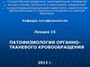Патофизиология органнотканевого кровообращения. (Лекция 15)