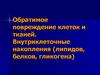 Обратимое повреждение клеток и тканей. Внутриклеточные накопления (липидов, белков, гликогена)