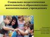 Социально-педагогическая деятельность в образовательно-воспитательных учреждениях