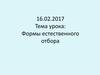 Формы естественного отбора. Механизмы эволюции согласно теории Ч. Дарвина