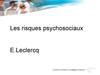 Les risques psychosociaux