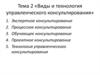 Виды и технология управленческого консультирования