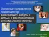 Основные направления коррекционно-развивающей работы с детьми с расстройствами аутистического спектра