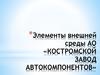 Элементы внешней среды. АО «Костромской завод автокомпонентов»