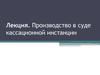 Производство в суде кассационной инстанции