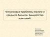 Финансовые проблемы малого и среднего бизнеса. Банкротство компаний
