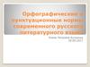 Орфографические и пунктуационные нормы современного русского литературного языка