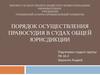 Порядок осуществления правосудия в судах общей юрисдикции