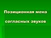 Позиционная мена согласных звуков
