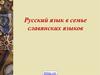 Русский язык в семье славянских языков