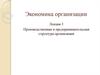 Производственная и предпринимательская структура организации