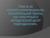 Комната информационно - воспитательной работы, как культурный и методический центр подразделения