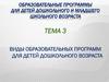 Виды образовательных программ для детей дошкольного возраста