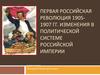 Первая российская революция 1905-1907 гг. Изменения в политической системе Российской империи