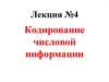 Кодирование числовой информации