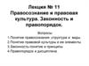 Правосознание и правовая культура. Законность и правопорядок