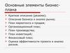 Основные элементы бизнес-плана