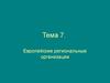 Европейские региональные организации. (Тема 7)