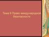 Право международной безопасности. (Тема 9)