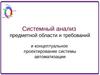 Системный анализ и проектирование системы автоматизации