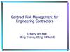 Contract Risk Management for Engineering Contractors