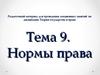 Нормы права. (Тема 9)
