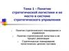 Понятие стратегической логистики и ее место в системе стратегического управления. (Тема 1)