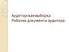 Аудиторская выборка. Рабочие документы аудитора