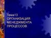 Организация менеджмента процессов. (Тема13)