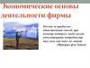 Экономические основы деятельности фирмы