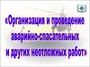 Организация и проведение аварийно-спасательных и других неотложных работ