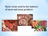 Basic terms used in the industry of meat and meat products
