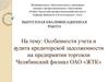 Особенности учета и аудита кредиторской задолженности на предприятии торговли Челябинский филиал ОАО «ЖТК»