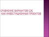 Сравнение вариантов СЭС как инвестиционных проектов