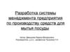 Разработка системы менеджмента предприятия по производству средств для мытья посуды
