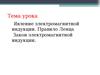 Явление электромагнитной индукции. Правило Ленца. Закон электромагнитной индукции