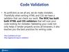 Code Validation. CSS reset and validation