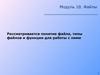 Файлы. Задание имени файла, типы и виды доступа. (Тема 10)
