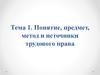 Понятие, предмет, метод и источники трудового права