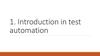 Introduction in test automation