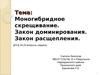 Моногибридное скрещивание. Закон доминирования. Закон расщепления